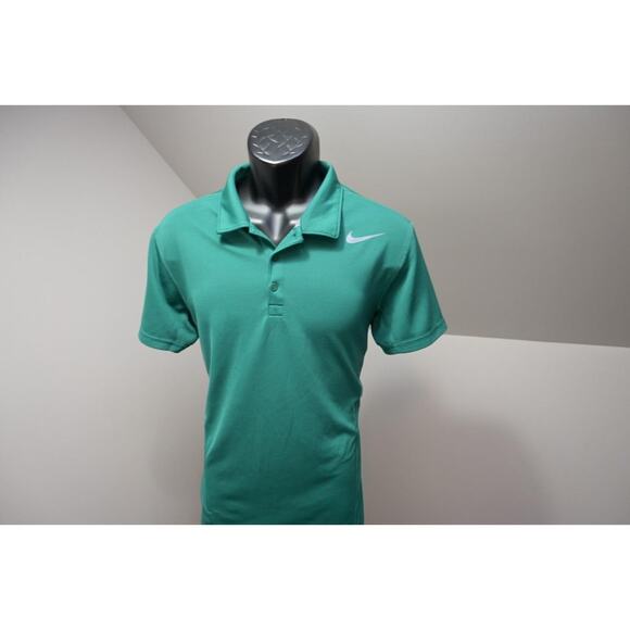 Nike Court Tennis Polo Dri Fit Performance Green Short Sleeve Golf Mens Medium - Picture 3 of 9